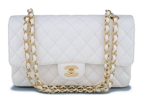 white chanel flap bag medium|authentic chanel classic flap bag.